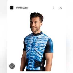 Primal Blue Skeleton X-Ray Cycling Jersey Mens Small